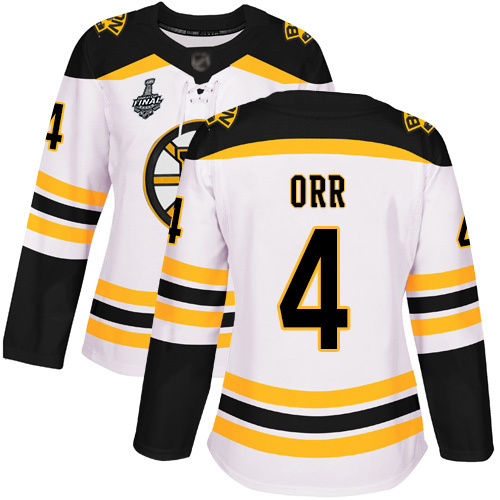 Boston Bruins #4 Bobby Orr White Road Authentic Stanley Cup Final Bound Women's Stitched Jersey Womens cheap jerseys for sale - CheapJerseys.Shop
