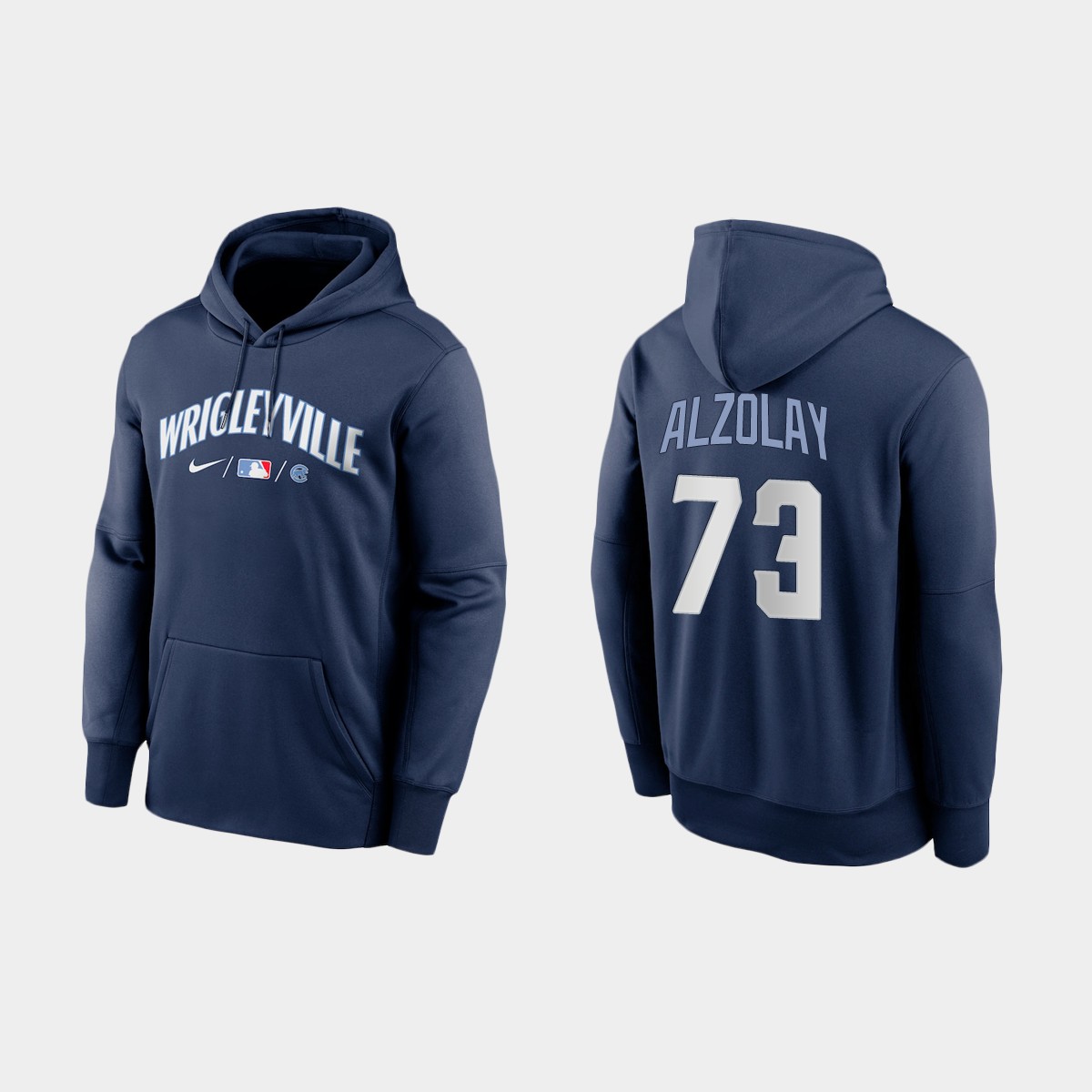 Chicago Cubs #73 Adbert Alzolay Men's 2021 City Connect Navy Therma Hoodie cheap jerseys for sale - CheapJerseys.Shop