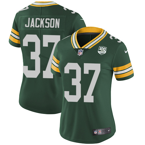 Green Bay Packers #37 Josh Jackson Green Team Color Women's 100th Season Stitched Vapor Untouchable Limited Jersey Womens cheap jerseys for sale - CheapJerseys.Shop