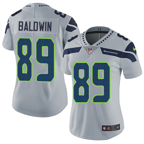 Seattle Seahawks #89 Doug Baldwin Grey Alternate Women's Stitched Vapor Untouchable Limited Jersey Womens cheap jerseys for sale - CheapJerseys.Shop