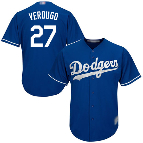 Los Angeles Dodgers #27 Alex Verdugo Blue New Cool Base Stitched Jersey Men's cheap jerseys for sale - CheapJerseys.Shop