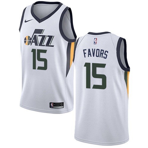 Utah Jazz #15 Derrick Favors White Swingman Association Edition Jersey Mens cheap jerseys for sale - CheapJerseys.Shop