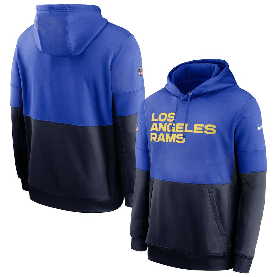 Los Angeles Rams Sideline Impact Lockup Performance Pullover Hoodie Royal Navy cheap jerseys for sale - CheapJerseys.Shop