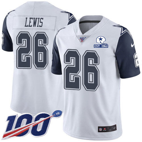Dallas Cowboys #26 Jourdan Lewis White Men's Stitched With Established In 1960 Patch Limited Rush 100th Season Jersey Men's cheap jerseys for sale - CheapJerseys.Shop
