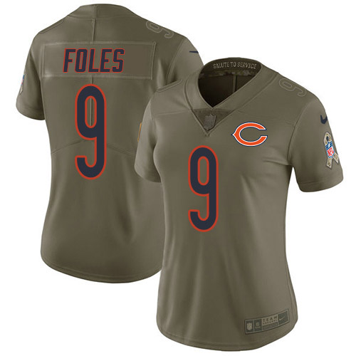 Chicago Bears #9 Nick Foles Olive Women's Stitched Limited 2017 Salute To Service Jersey Womens cheap jerseys for sale - CheapJerseys.Shop