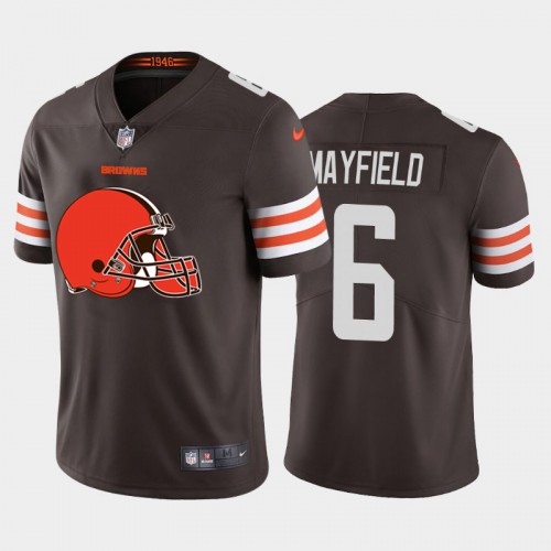 Cleveland Cleveland Browns #6 Baker Mayfield Brown Men's Big Team Logo Vapor Limited Jersey Men's cheap jerseys for sale - CheapJerseys.Shop