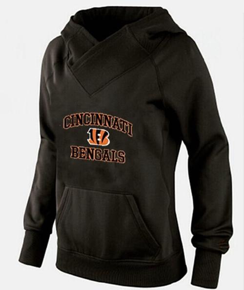 Women's Cincinnati Bengals Heart & Soul Pullover Hoodie Black cheap jerseys for sale - CheapJerseys.Shop