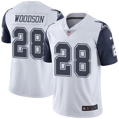 Dallas Cowboys #28 Darren Woodson White Men's Stitched Limited Rush Jersey Men's cheap jerseys for sale - CheapJerseys.Shop