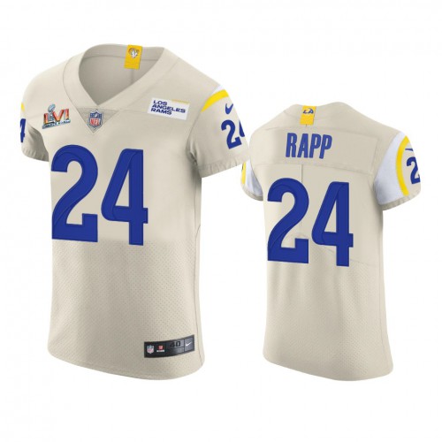 Los Angeles Los Angeles Rams #24 Taylor Rapp Men's Super Bowl LVI Patch Vapor Elite Player Jersey - Bone Men's cheap jerseys for sale - CheapJerseys.Shop