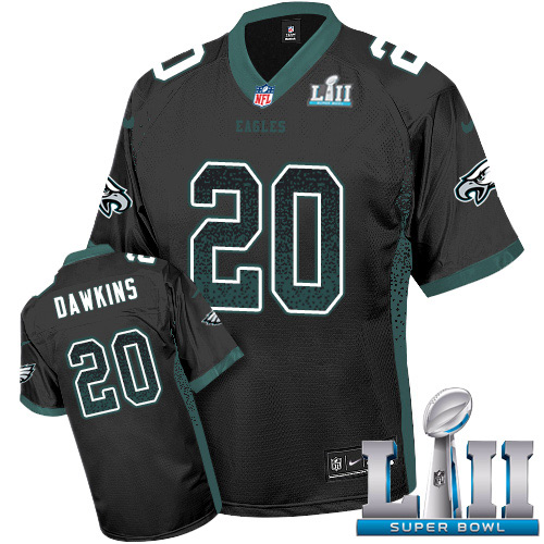 Eagles #20 Brian Dawkins Black Alternate Super Bowl LII Men's Stitched Elite Drift Fashion Jersey cheap jerseys for sale - CheapJerseys.Shop