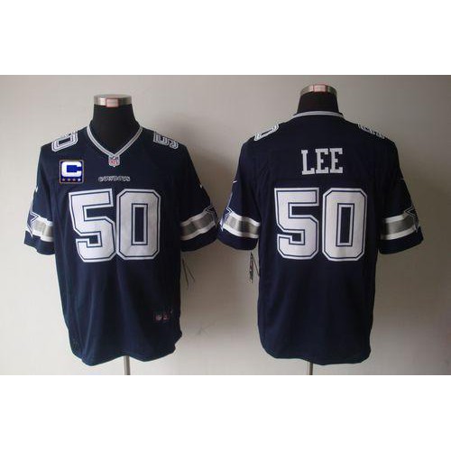 Dallas Cowboys #50 Sean Lee Navy Blue Team Color With C Patch Men's Stitched Game Jersey Men's cheap jerseys for sale - CheapJerseys.Shop