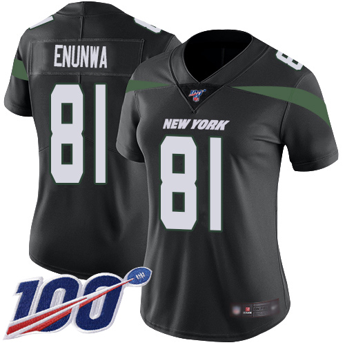 New York Jets #81 Quincy Enunwa Black Alternate Women's Stitched 100th Season Vapor Limited Jersey Womens cheap jerseys for sale - CheapJerseys.Shop