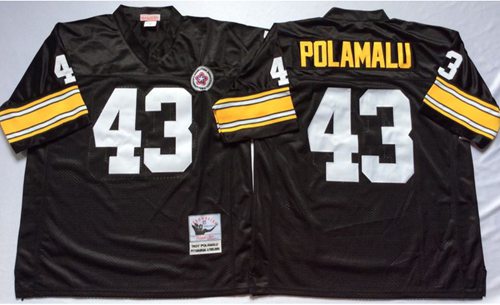 Mitchell And Ness Steelers #43 Troy Polamalu Black Throwback Stitched Jersey cheap jerseys for sale - CheapJerseys.Shop