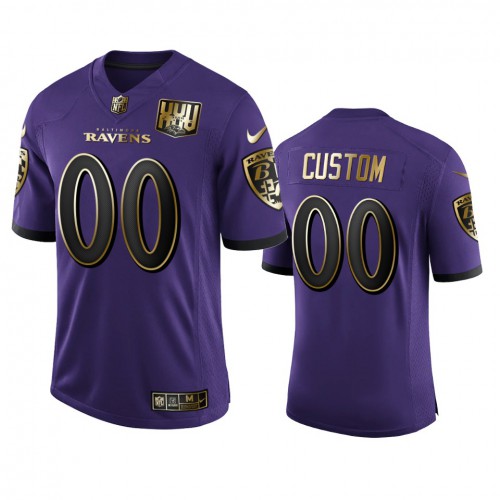 Baltimore Ravens Custom Men's Purple Team 25th Season Golden Limited Jersey cheap jerseys for sale - CheapJerseys.Shop
