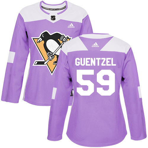 Pittsburgh Penguins #59 Jake Guentzel Purple Authentic Fights Cancer Women's Stitched Jersey Womens cheap jerseys for sale - CheapJerseys.Shop