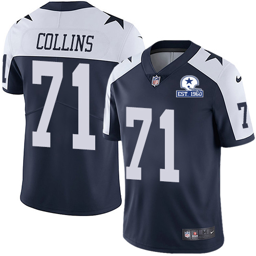 Dallas Cowboys #71 La'el Collins Navy Blue Thanksgiving Men's Stitched With Established In 1960 Patch Vapor Untouchable Limited Throwback Jersey M cheap jerseys for sale - CheapJerseys.Shop