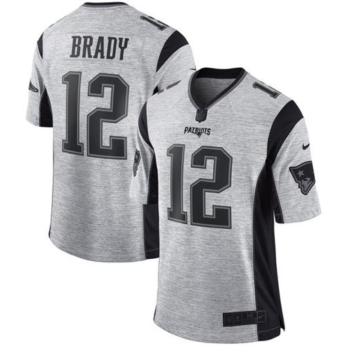 Patriots #12 Tom Brady Gray Men's Stitched Limited Gridiron Gray II Jersey cheap jerseys for sale - CheapJerseys.Shop