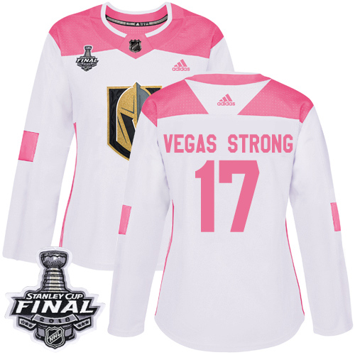 Golden Vegas Golden Knights #17 Vegas Strong White/Pink Authentic Fashion 2018 Stanley Cup Final Women's Stitched Jersey Womens cheap jerseys for sale - CheapJerseys.Shop