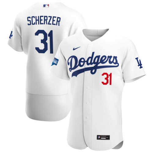 Los Angeles Los Angeles Dodgers #31 Max Scherzer Men's White Home 2020 World Series Champions Authentic Player Jersey Men's cheap jerseys for sale - CheapJerseys.Shop