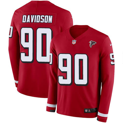 Atlanta Falcons #90 Marlon Davidson Red Team Color Youth Stitched Limited Therma Long Sleeve Jersey Youth cheap jerseys for sale - CheapJerseys.Shop