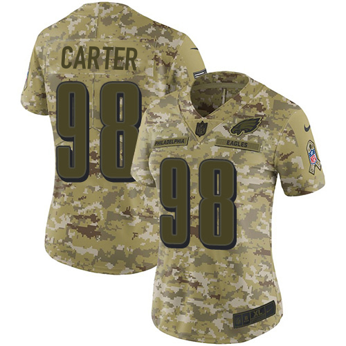 Eagles #98 Jalen Carter Camo Women's Stitched Limited 2018 Salute To Service Jersey cheap jerseys for sale - CheapJerseys.Shop