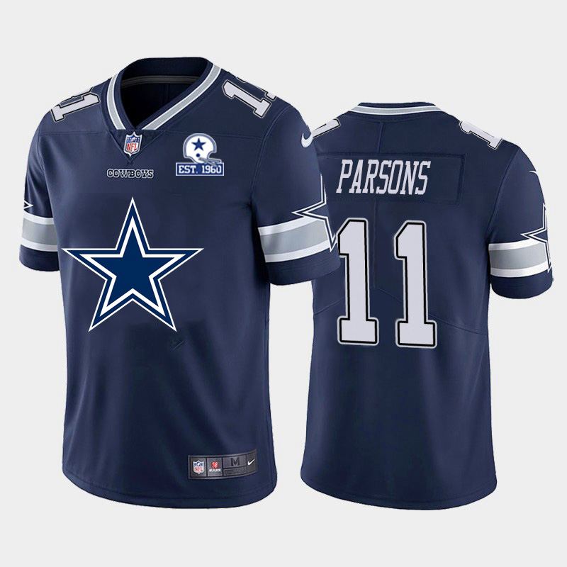 Dallas Cowboys #11 Micah Parsons Navy Blue Men's Big Team Logo With Established In 1960 Patch Vapor Limited Jersey cheap jerseys for sale - CheapJerseys.Shop