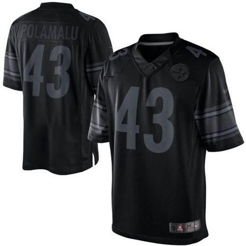 Steelers #43 Troy Polamalu Black Men's Stitched Drenched Limited Jersey cheap jerseys for sale - CheapJerseys.Shop