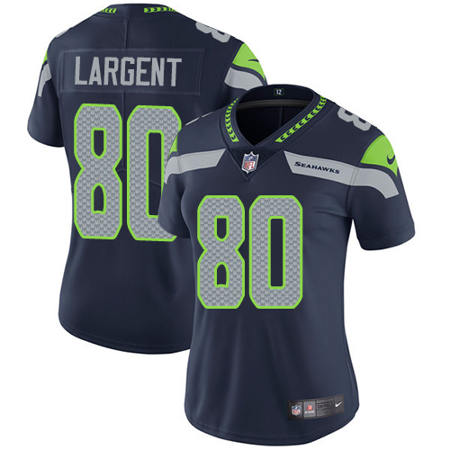 Seahawks #80 Steve Largent Steel Blue Team Color Women's Stitched Vapor Untouchable Limited Jersey cheap jerseys for sale - CheapJerseys.Shop