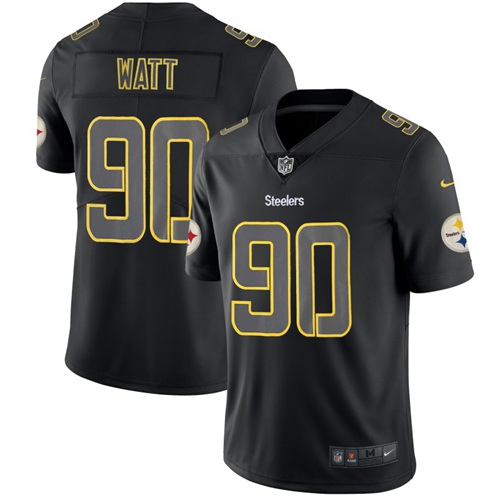 Steelers #90 T. J. Watt Black Men's Stitched Limited Rush Impact Jersey cheap jerseys for sale - CheapJerseys.Shop