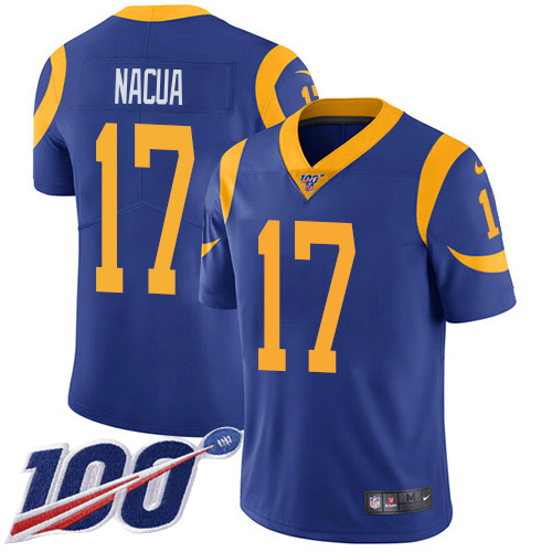 Rams #17 Puka Nacua Royal Blue Alternate Youth Stitched 100th Season Vapor Untouchable Limited Jersey cheap jerseys for sale - CheapJerseys.Shop
