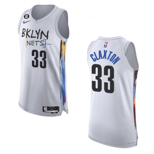 Brooklyn Brooklyn Nets #33 Nicolas Claxton White 2022-23 Authentic Jersey - City Edition Mens cheap jerseys for sale - CheapJerseys.Shop