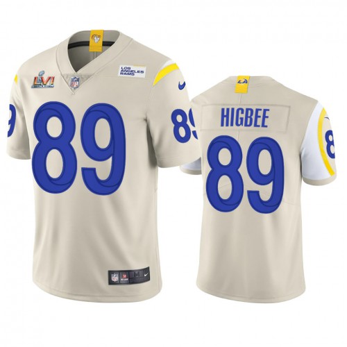 Los Angeles Los Angeles Rams #89 Tyler Higbee Men's Super Bowl LVI Patch Vapor Limited Jersey - Bone Men's cheap jerseys for sale - CheapJerseys.Shop