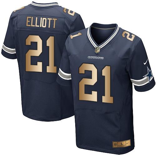 Cowboys #21 Ezekiel Elliott Navy Blue Team Color Men's Stitched Elite Gold Jersey cheap jerseys for sale - CheapJerseys.Shop
