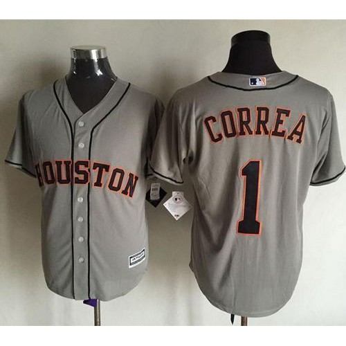 Houston Astros #1 Carlos Correa Grey New Cool Base Stitched Jersey Men's cheap jerseys for sale - CheapJerseys.Shop