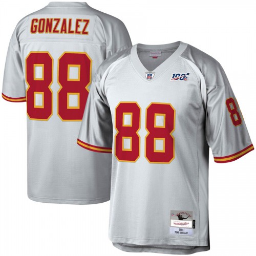 Kansas City Kansas City Chiefs #88 Tony Gonzalez Mitchell & Ness 100 Retired Player Platinum Jersey Men's cheap jerseys for sale - CheapJerseys.Shop