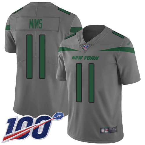 New York Jets #11 Denzel Mim Gray Youth Stitched Limited Inverted Legend 100th Season Jersey Youth cheap jerseys for sale - CheapJerseys.Shop