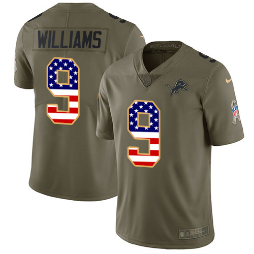 Lions #9 Jameson Williams Olive/USA Flag Youth Stitched Limited 2017 Salute To Service Jersey cheap jerseys for sale - CheapJerseys.Shop