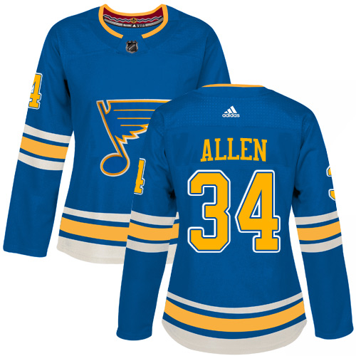 St. Louis Blues #34 Jake Allen Blue Alternate Authentic Women's Stitched Jersey Womens cheap jerseys for sale - CheapJerseys.Shop