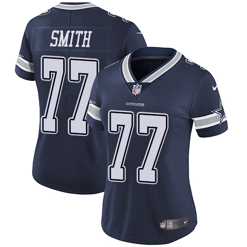 Dallas Cowboys #77 Tyron Smith Navy Blue Team Color Women's Stitched Vapor Untouchable Limited Jersey Womens cheap jerseys for sale - CheapJerseys.Shop