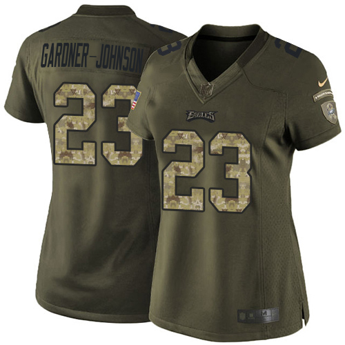 Eagles #23 C.J. Gardner-Johnson Green Women's Stitched Limited 2015 Salute To Service Jersey cheap jerseys for sale - CheapJerseys.Shop