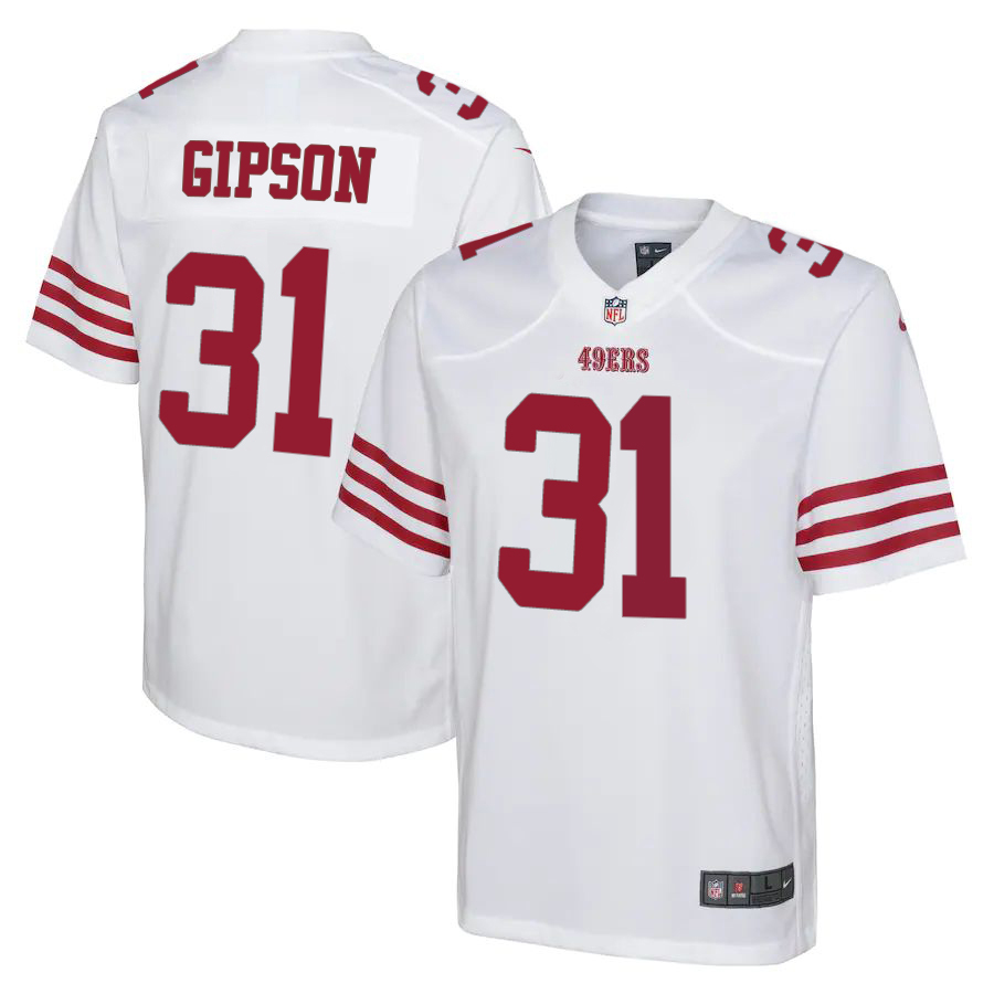 San Francisco 49ers #31 Tashaun Gipson White Youth 2022-23 Game Jersey cheap jerseys for sale - CheapJerseys.Shop