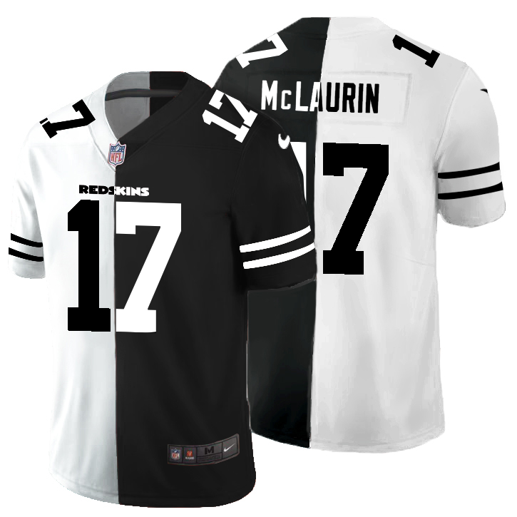 Washington Redskins #17 Terry McLaurin Men's Black V White Peace Split Vapor Untouchable Limited Jersey cheap jerseys for sale - CheapJerseys.Shop