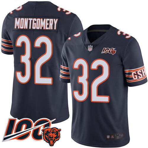 Chicago Bears #32 David Montgomery Navy Blue Team Color Youth Stitched 100th Season Vapor Limited Jersey Youth cheap jerseys for sale - CheapJerseys.Shop