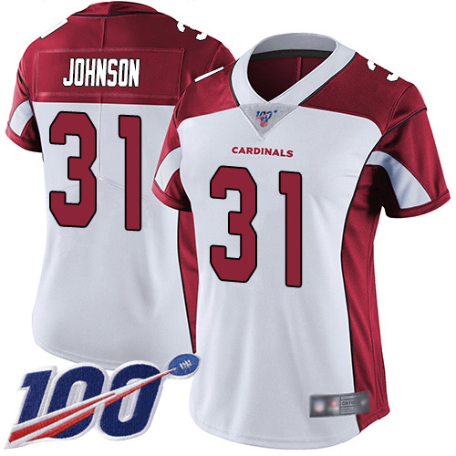 Cardinals #31 David Johnson White Women's Stitched 100th Season Vapor Limited Jersey cheap jerseys for sale - CheapJerseys.Shop