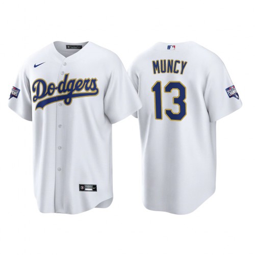 Los Angeles Los Angeles Dodgers #13 Max Muncy Men's 2021 Gold Program World Series Champions Jersey Whtie Men's cheap jerseys for sale - CheapJerseys.Shop