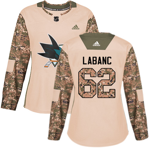 San Jose Sharks #62 Kevin Labanc Camo Authentic 2017 Veterans Day Women's Stitched Jersey Womens cheap jerseys for sale - CheapJerseys.Shop
