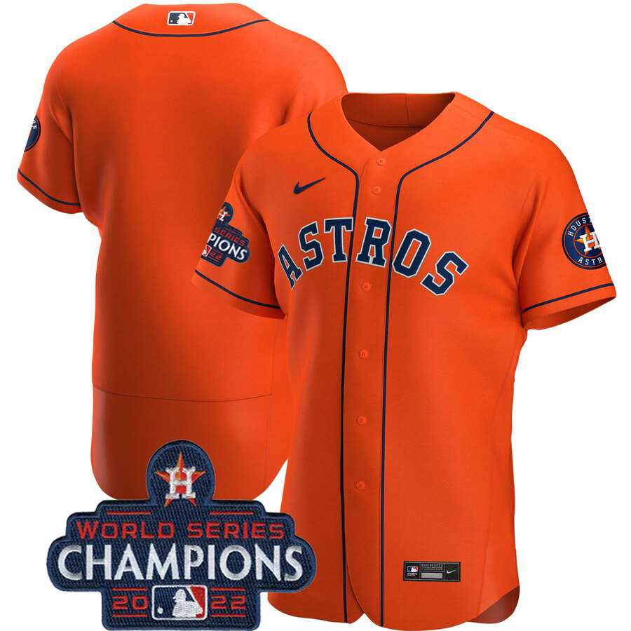 Houston Astros Blank Orange 2022 World Series Champions Orange Alternate Authentic Team Jersey cheap jerseys for sale - CheapJerseys.Shop