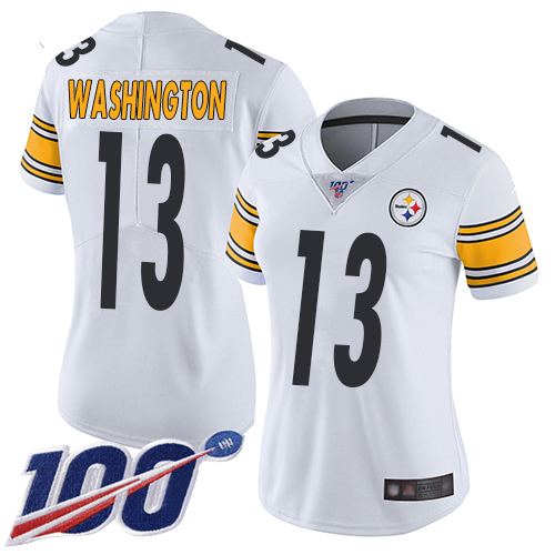Pittsburgh Steelers #13 James Washington White Women's Stitched 100th Season Vapor Limited Jersey Womens cheap jerseys for sale - CheapJerseys.Shop