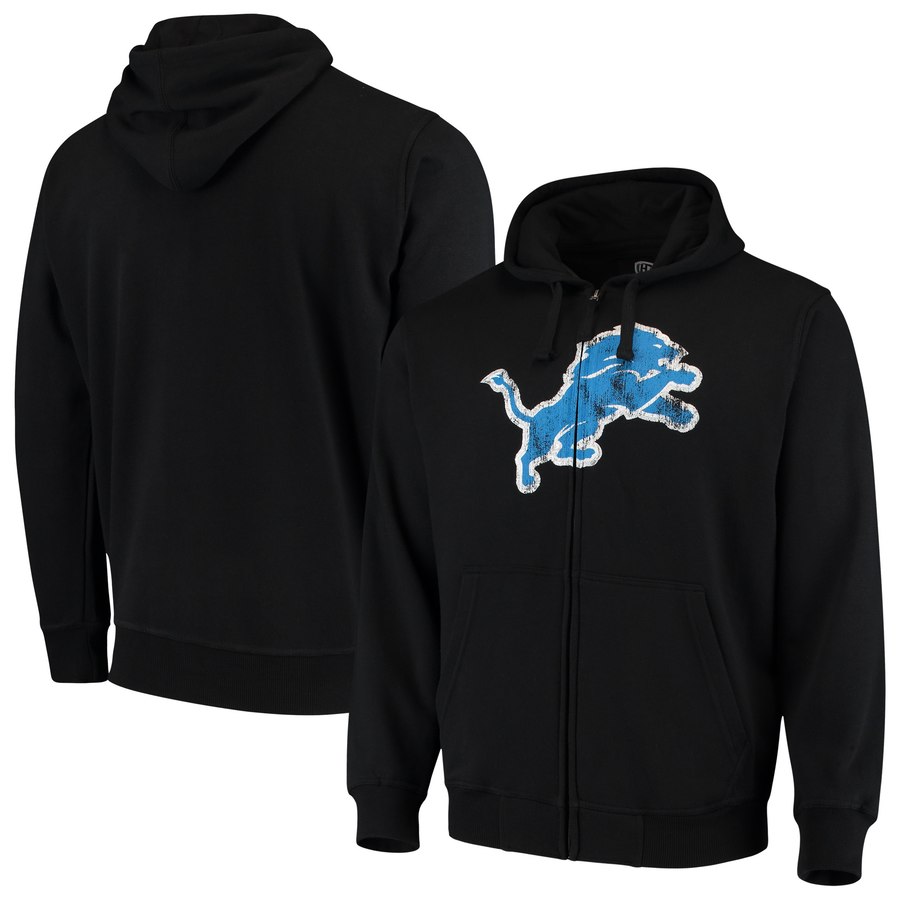 Detroit Lions G-III Sports By Carl Banks Primary Logo Full-Zip Hoodie Black cheap jerseys for sale - CheapJerseys.Shop