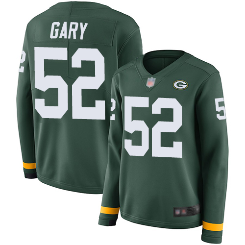Green Bay Packers #52 Rashan Gary Green Team Color Women's Stitched Limited Therma Long Sleeve Jersey Womens cheap jerseys for sale - CheapJerseys.Shop